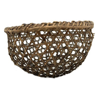 Philippine Igorot Hexagonal Open Weave Basket - 11.5" Diam. X 7" H