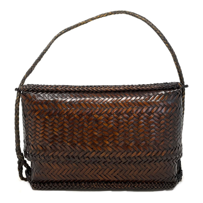 1960s Woven Bamboo Koppit or Pasiking Purse from the Philippines
