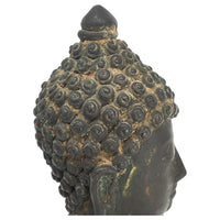 19th Century Thai Bronze Buddha Head - 6.75" H X 3" W X 3" D (No. 1)