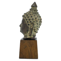 19th Century Thai Bronze Buddha Head - 6.75" H X 3" W X 3" D (No. 2)