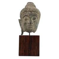 19th Century Thai Bronze Buddha Head - 5.75" H X 2.5" W X 2.5" D