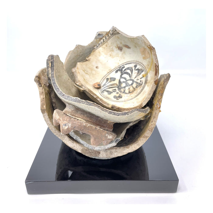 Sukhothai 14th/16th Century Fused Stoneware on Black Acrylic Base.