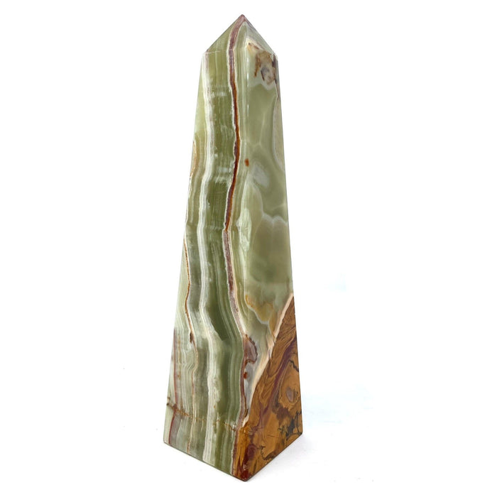 Multicolor/Green Solid Onyx Obelisk - 8" H X 2" W X 2" D