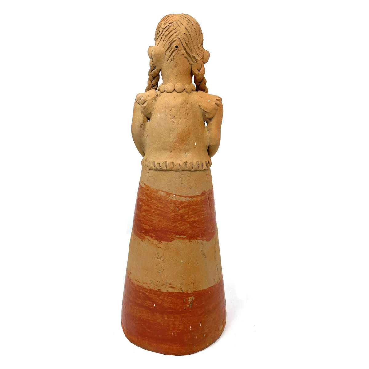 Vintage Young Girl Folk Art Figure from Jalisco - 13" H X 5" Diam.