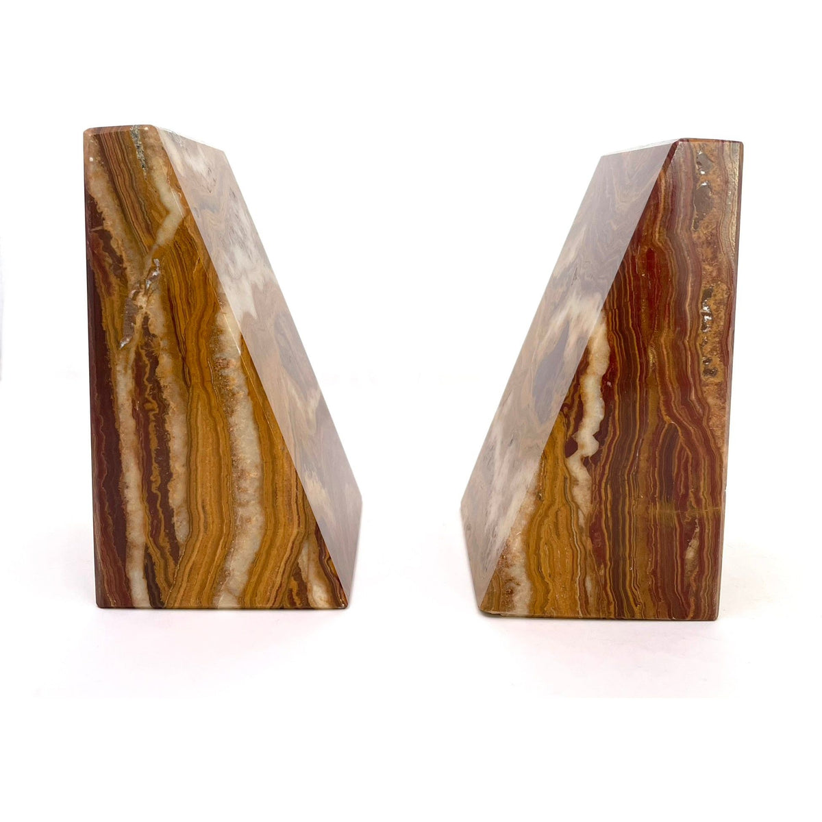 Saffron Brown Onyx Bookends (Set of 2)