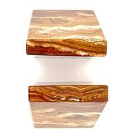 Saffron Brown Onyx Bookends (Set of 2)