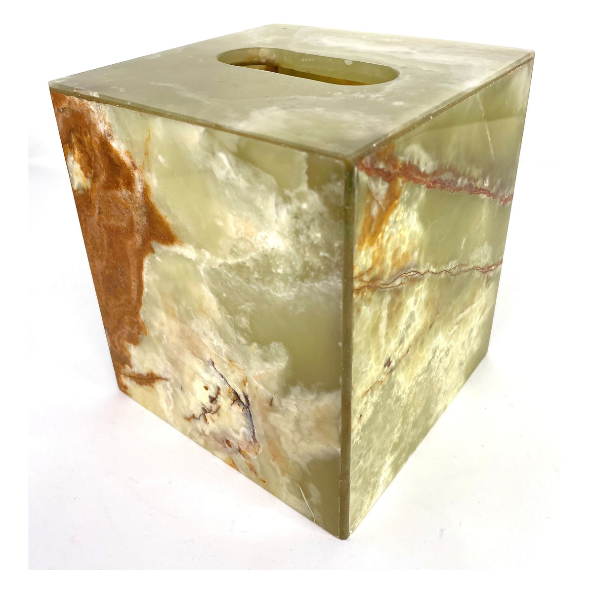 Multicolor/Green Onyx Tissue Box Holder