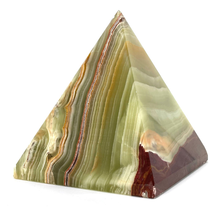 Multicolor/Green Solid Onyx Pyramid - 5.5" L X 5.75" W X 6" H