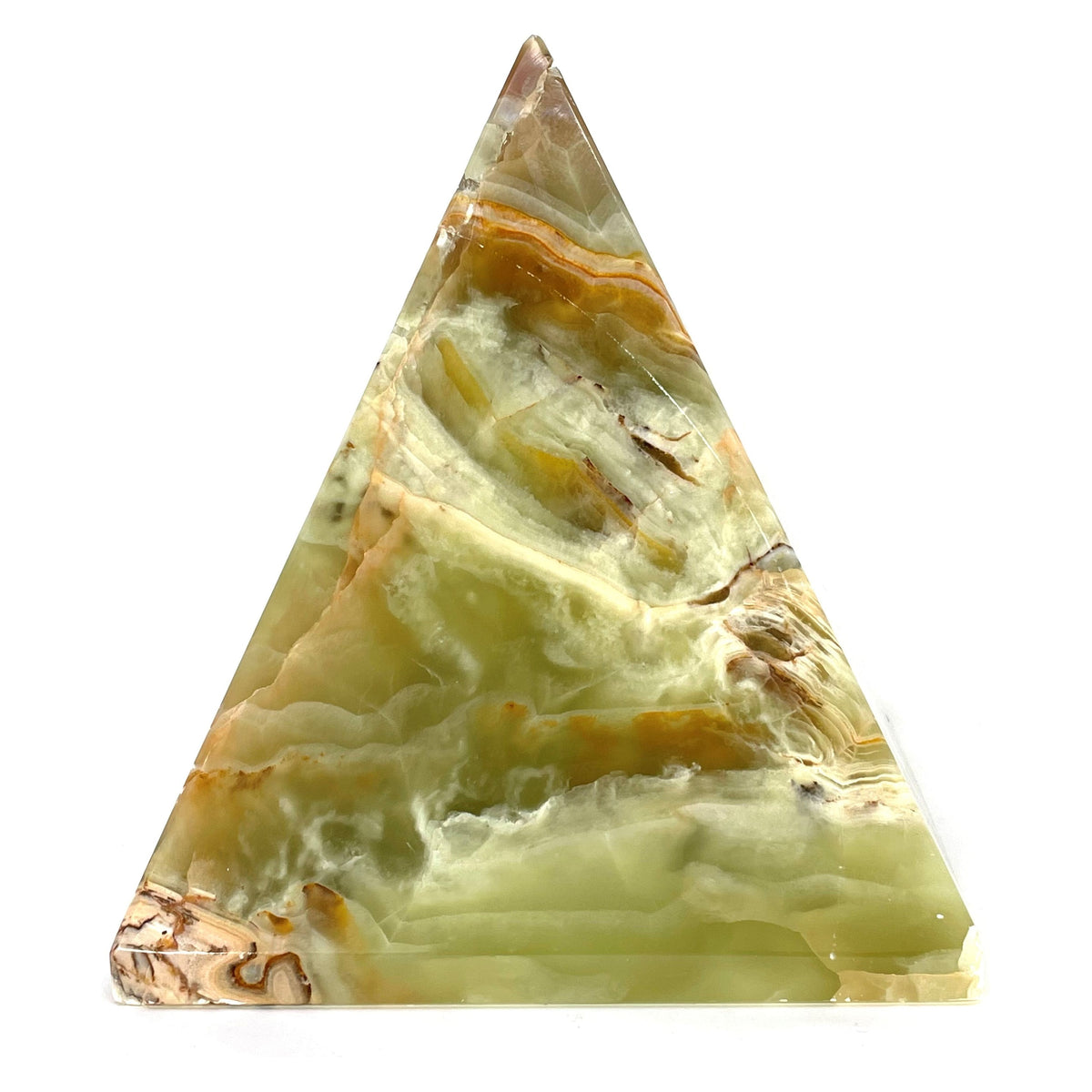 Multicolor/Green Solid Onyx Pyramid (Large)