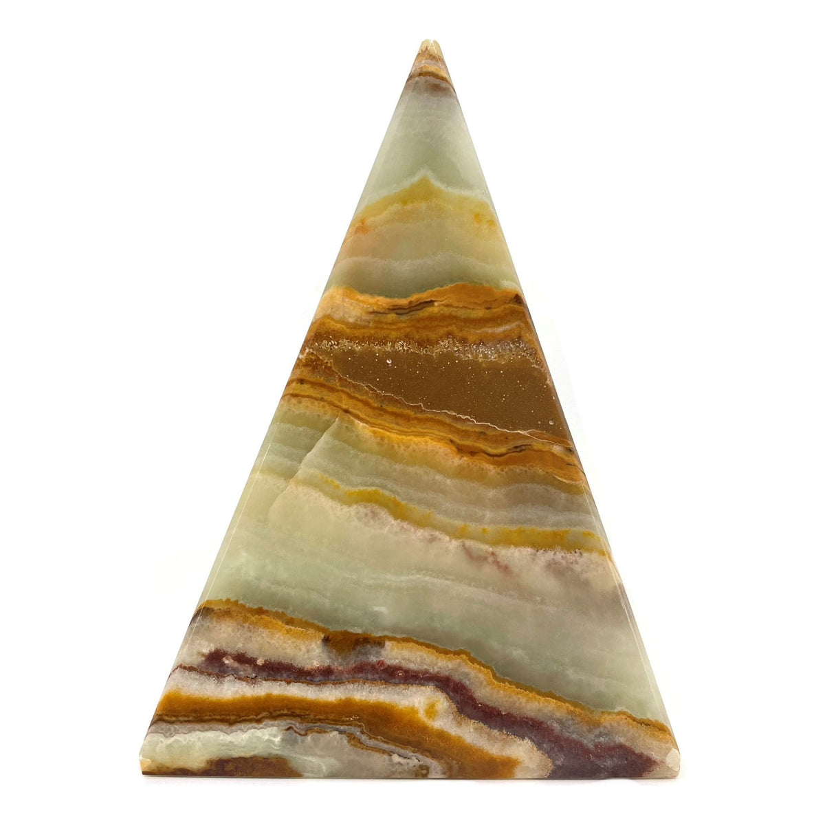 Multicolor/Green Solid Onyx Pyramid (Medium)