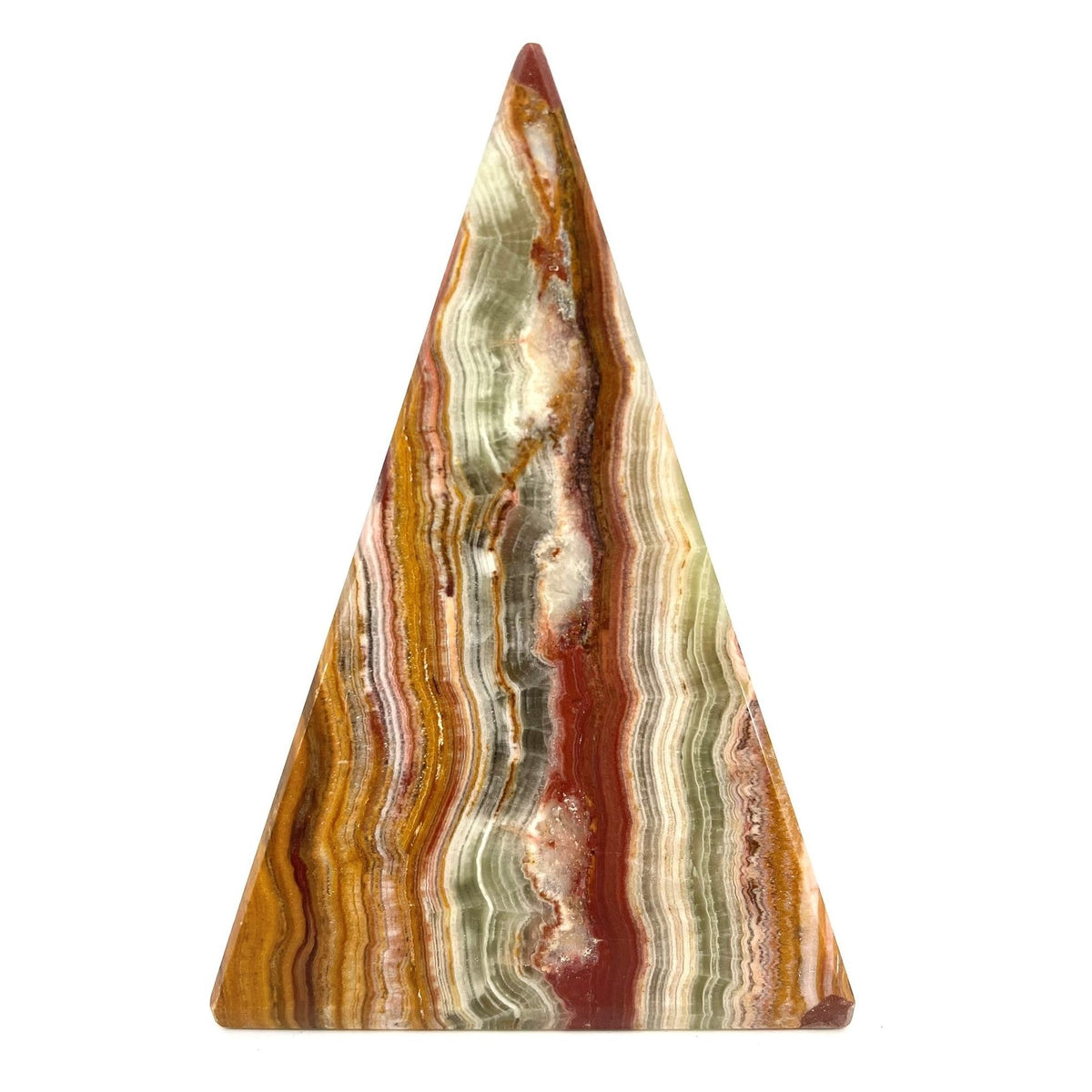 Multicolor/Green Solid Onyx Pyramid (Small)