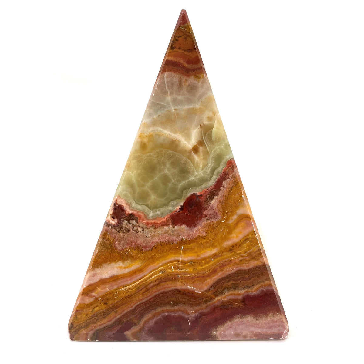 Multicolor/Green Solid Onyx Pyramid (Small)