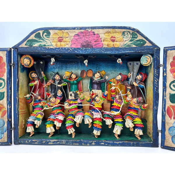 Eleudora & Mabilon Jimenez Folk Art Retablo from Peru - 9.75" H X 23.25" W