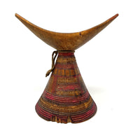 Vintage Wooden Ethiopian Tribal Headrest from Oromia Region