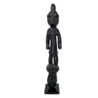 Yoruba Male Carving with Black Metal Stand