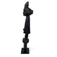 Yoruba Male Carving with Black Metal Stand