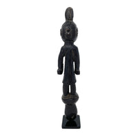 Yoruba Male Carving with Black Metal Stand