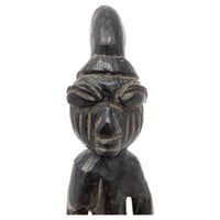 Yoruba Male Carving with Black Metal Stand