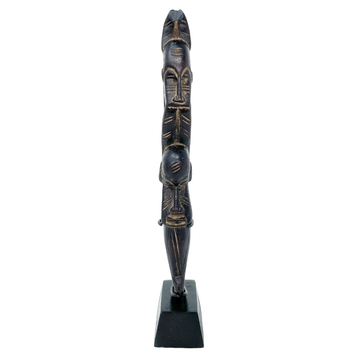 Baule Lawle Wooden Gong Mallet from Ivory Coast mounted on Custom Black Wooden Base.