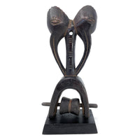 Senofu-Style Heddle Pulley with Double Hornbill Figure from Ivory Coast/Côte d’Ivoire