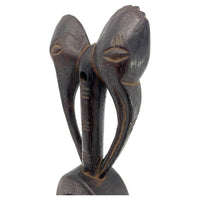 Senofu-Style Heddle Pulley with Double Hornbill Figure from Ivory Coast/Côte d’Ivoire