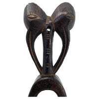 Senofu-Style Heddle Pulley with Double Hornbill Figure from Ivory Coast/Côte d’Ivoire