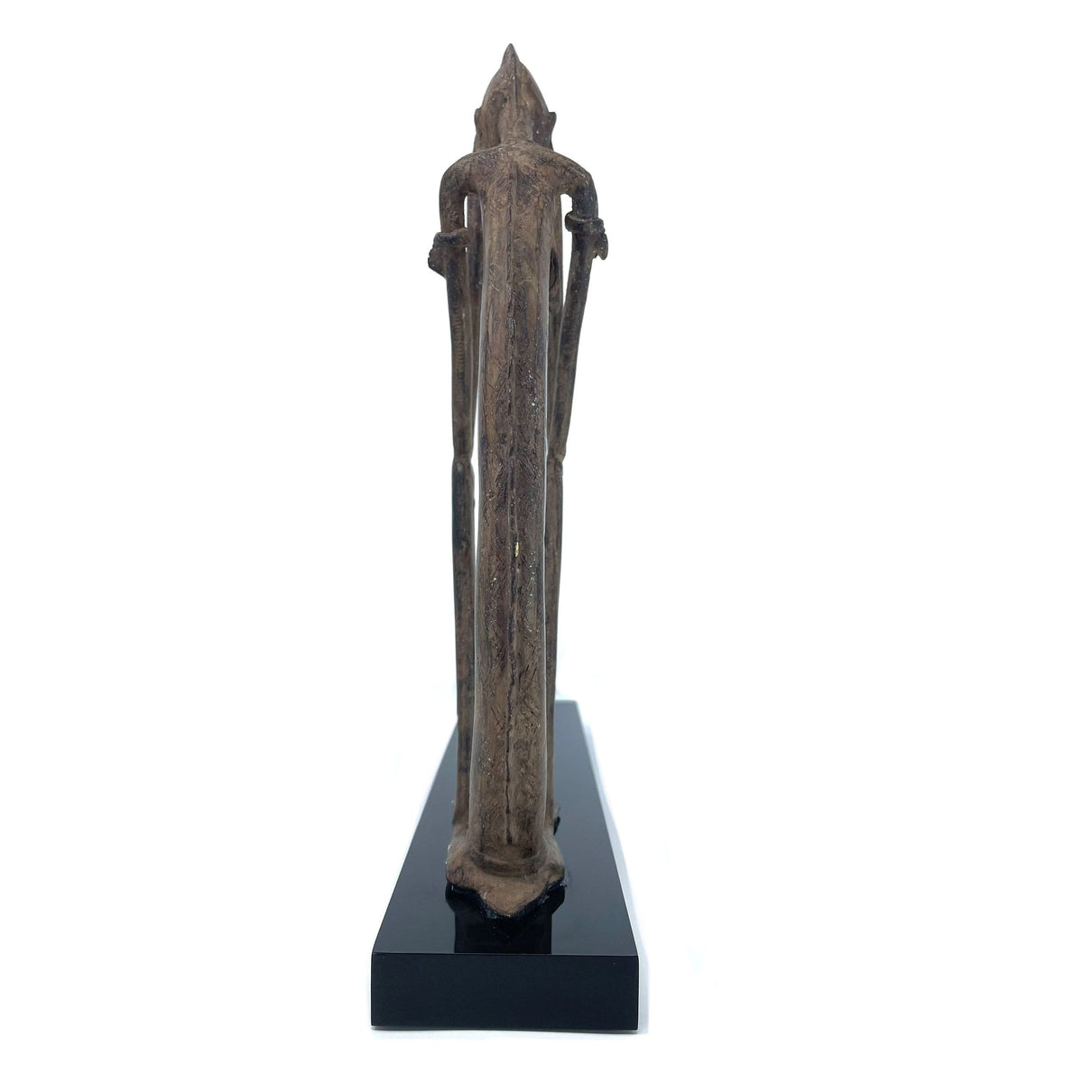 Vintage African Dogon Bronze Woman Figure from Mali on Black Acrylic Base