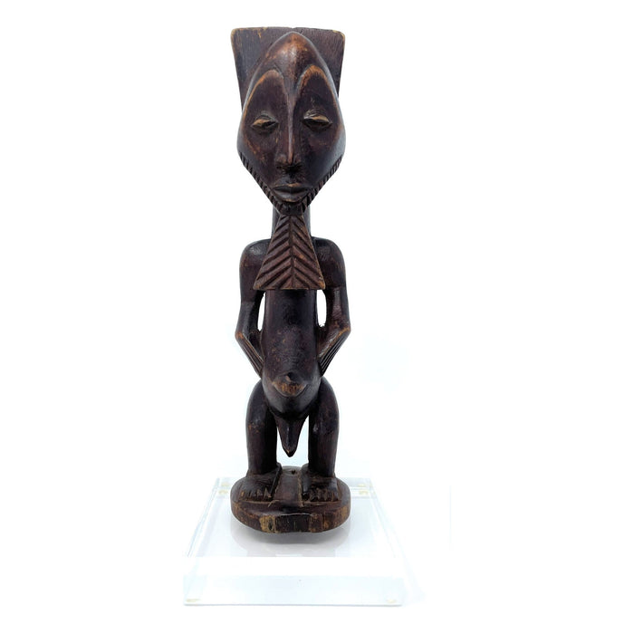 Baule Male Divination Figure from Ivory Coast mounted on Clear Acrylic Base.
