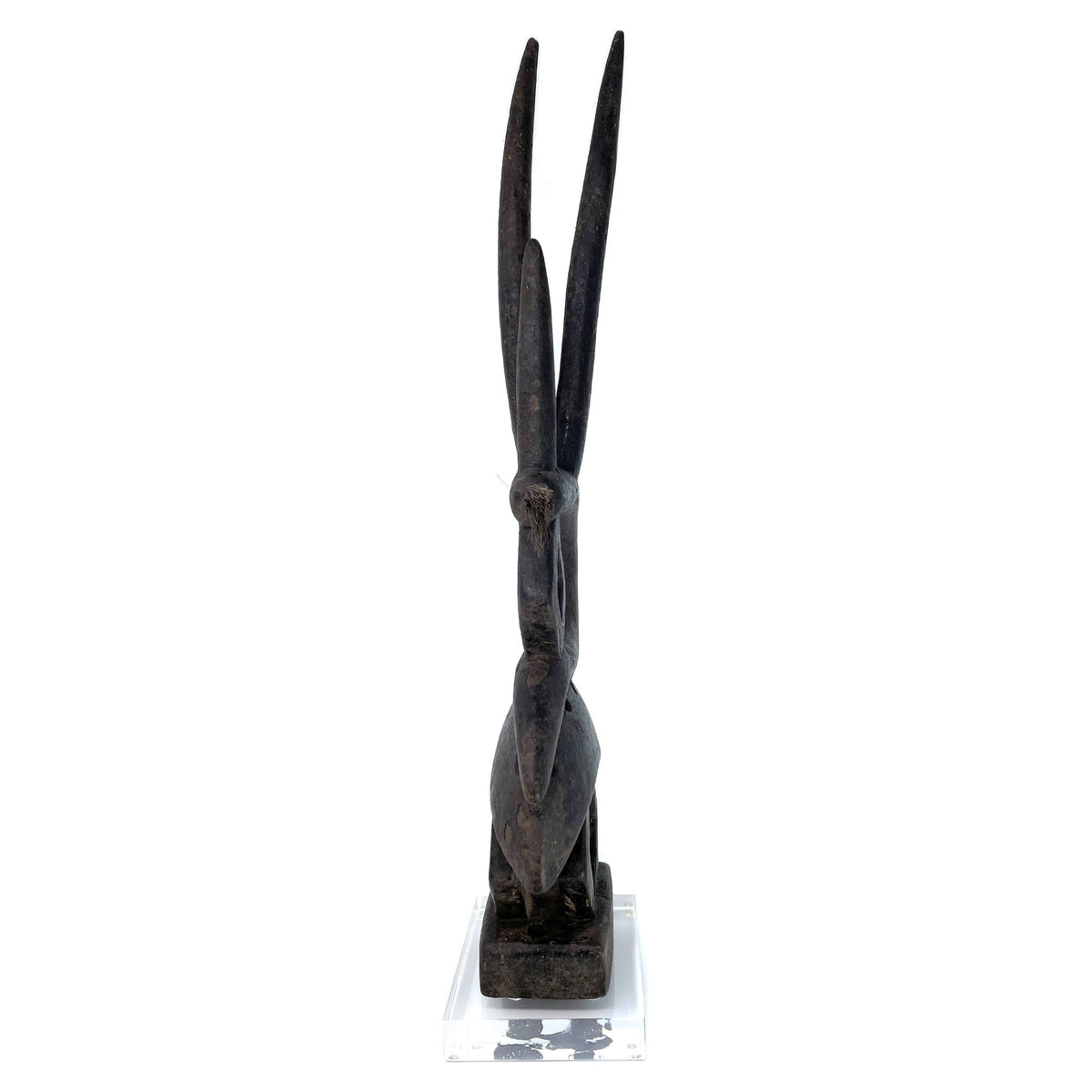 Abstract Bamana/Bambara Chiwara Carved Wood Figure Headdress from Mali - 22.75" H X 7.25" D X 2.75" W