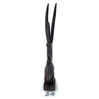 Abstract Bamana/Bambara Chiwara Carved Wood Figure Headdress from Mali - 22.75" H X 7.25" D X 2.75" W