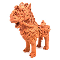 Pair of Vintage Terracotta Lions from Nepal - 10" H X 8" L X 5" W (Each)