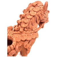 Pair of Vintage Terracotta Lions from Nepal - 10" H X 8" L X 5" W (Each)