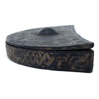 Crescent Shaped Kuba Wooden Tukula Box from Congo