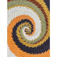 Zulu Imbenge Telephone Wire Basket from South Africa with Earth Tone Coloration and Swirl Design Measuring 12.5 Inches Diameter by 2.5 Inches Tall