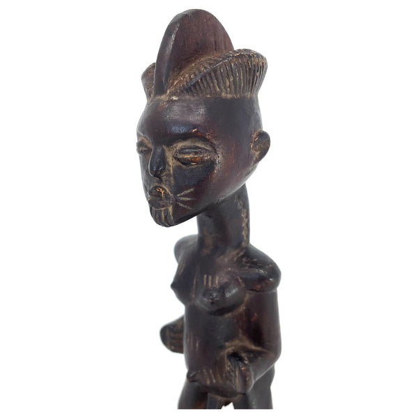 Yaka-Style African Wood Carved Male Figure from Congo