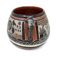 Vintage Tlaquepaque Plate and Two Handled Pot in 'Petatillo Noche-Style' from Jalisco, Mexico