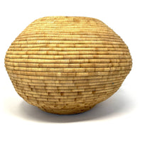 Large Vintage Monochromatic Natural/Buff Colored Botswana Basket Measuring 14 Inches Diameter by 10 Inches Tall