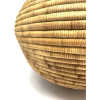 Large Vintage Monochromatic Natural/Buff Colored Botswana Basket Measuring 14 Inches Diameter by 10 Inches Tall