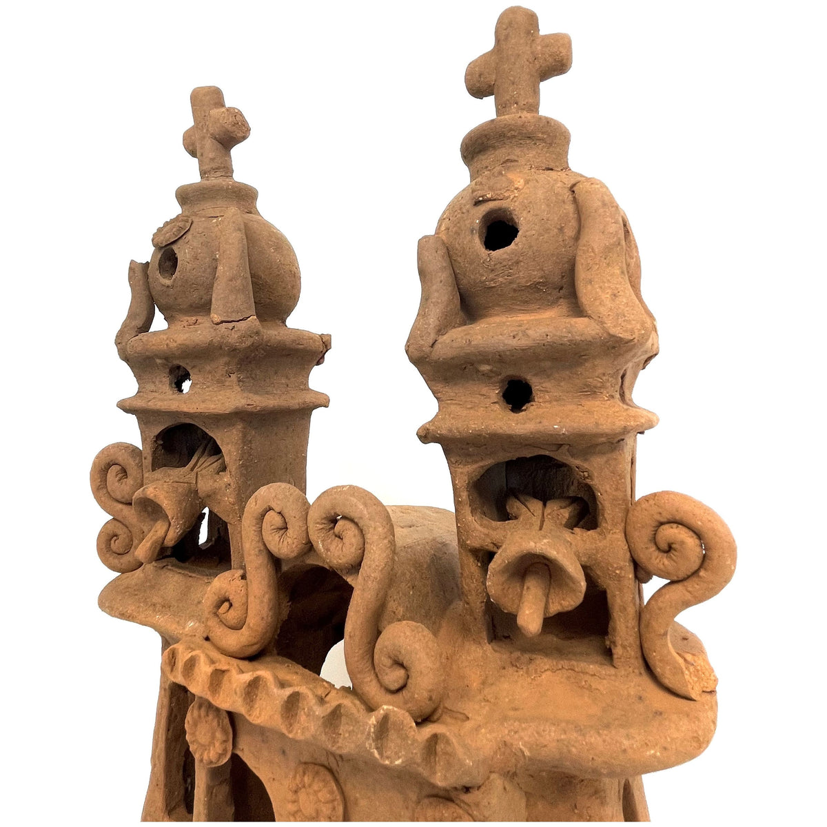 Vintage 1950s Folk Art Church from Mexico - 14.5" H X 9" W X 8.5" D