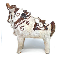 Vintage Pucará Folk Art Bull with Cream/Off-White Coloration from Peru Measuring 11 Inches Tall by 11.5 Inches Long