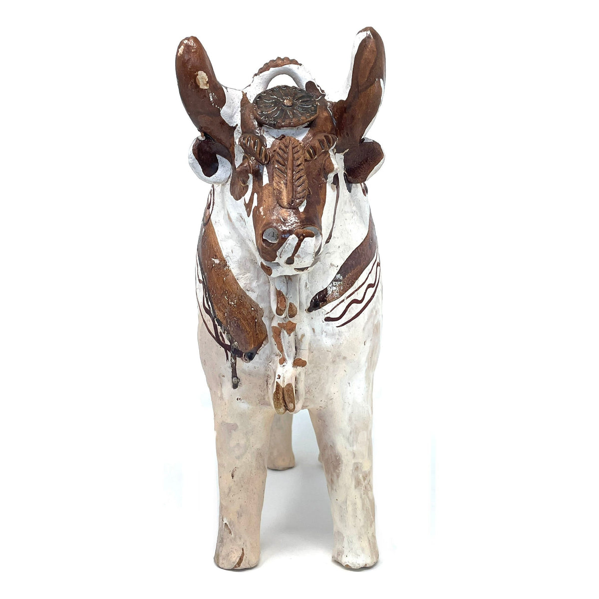 Vintage Pucará Folk Art Bull from Peru - 11" H X 11.5" L X 4.25" W