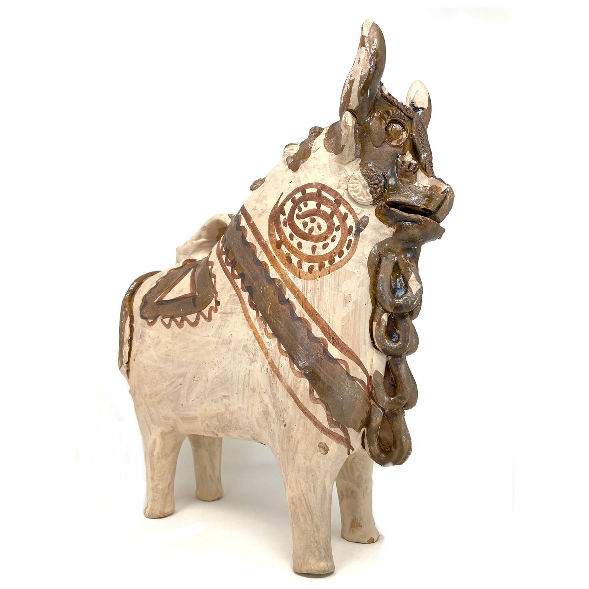 Vintage Pucará Folk Art Bull from Peru - 12" H X 11" L X 4.25" W