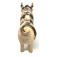 Large Vintage Pucará Folk Art Bull from Peru Measuring 14 Inches Tall by 13 Inches Long