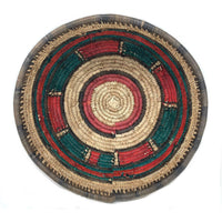 Vintage Nigerian Hausa Multi-Colored Coiled Basket Measuring 10.25 Inches Diameter by 6 Inches Tall