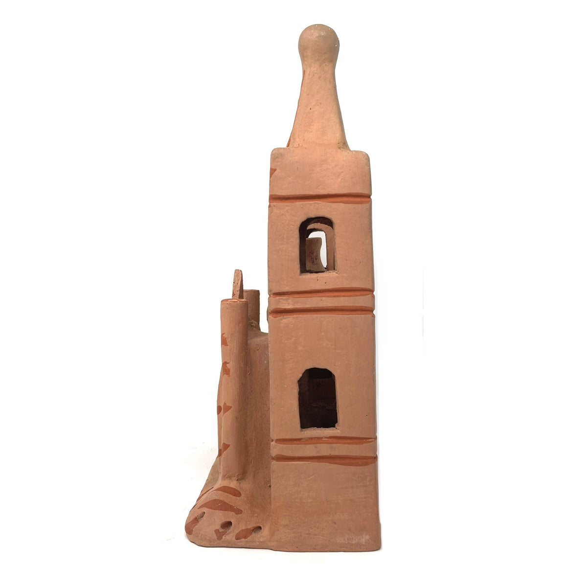 Vintage Folk Art Church from Puebla, Mexico - 13" H X 7.75" W X 5.25" D