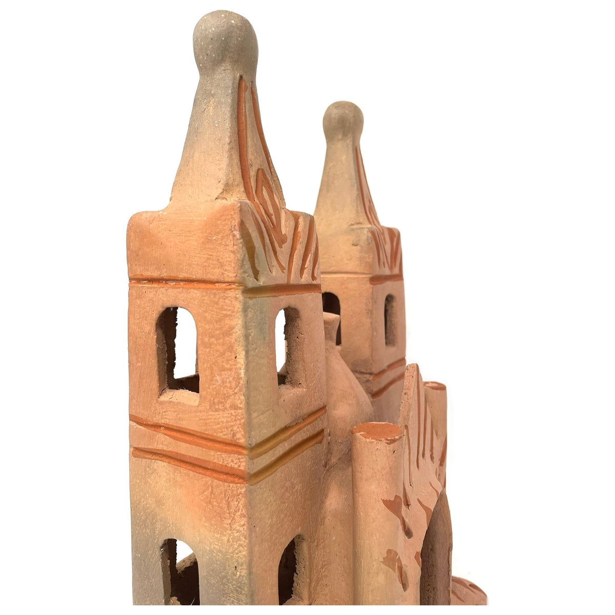 Vintage Folk Art Church from Puebla, Mexico - 13" H X 7.75" W X 5.25" D