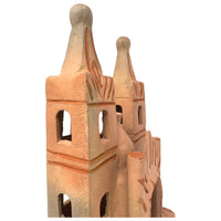 Vintage Folk Art Church from Puebla, Mexico - 13" H X 7.75" W X 5.25" D