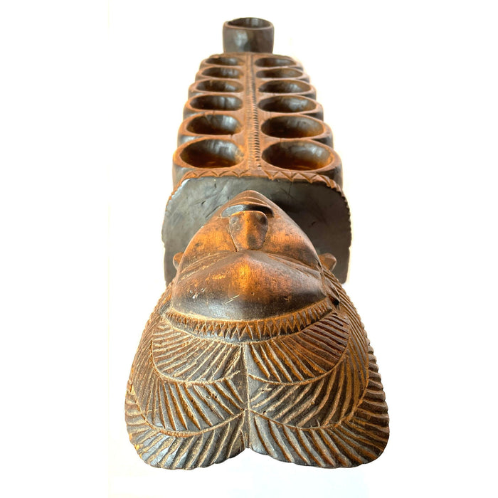 Dan Mancala Hand-Carved Game from the Ivory Coast - 32" L X 7" W X 6" H