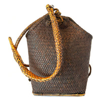 Vintage Woven Backpack/Shoulder Bag with Unique Shape and Craftsmanship from the Philippines