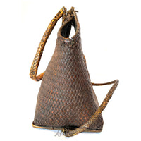 Vintage Woven Backpack/Shoulder Bag with Unique Shape and Craftsmanship from the Philippines